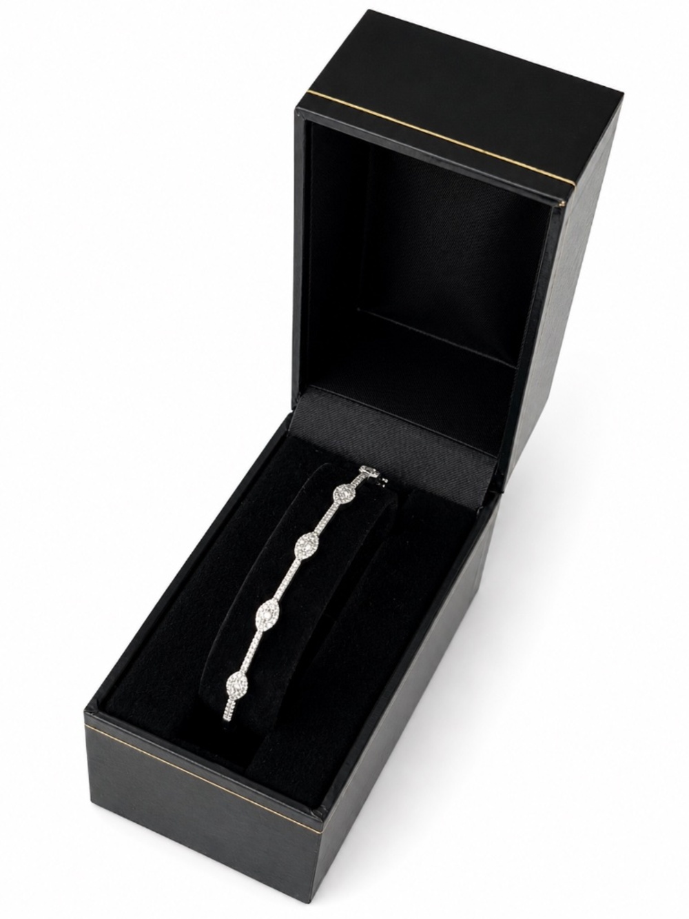XIV Karats Beverly Hills 14K White Gold Diamond Bangle - Picture 2 of 11